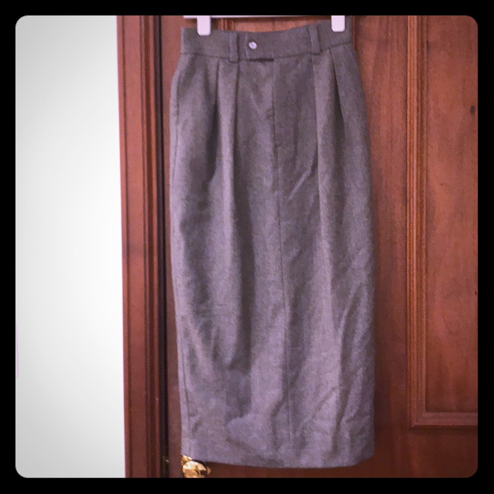VTG Pure vegan wool gray maxi skirt
